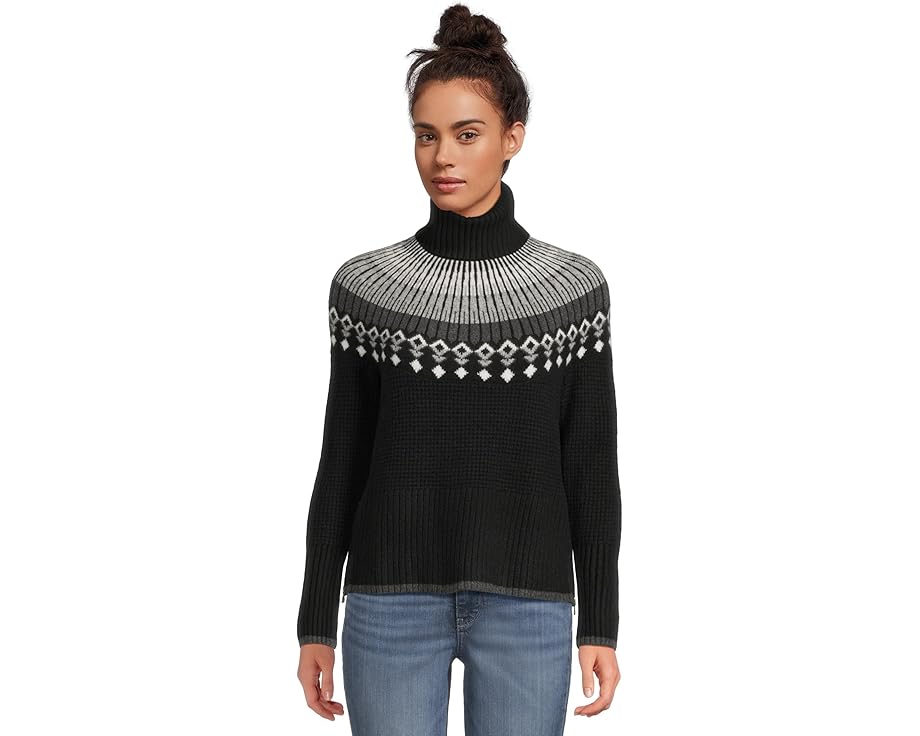 Свитер Supersoft с вафельной вязкой, высоким воротником и узором Fair Isle L.L.Bean