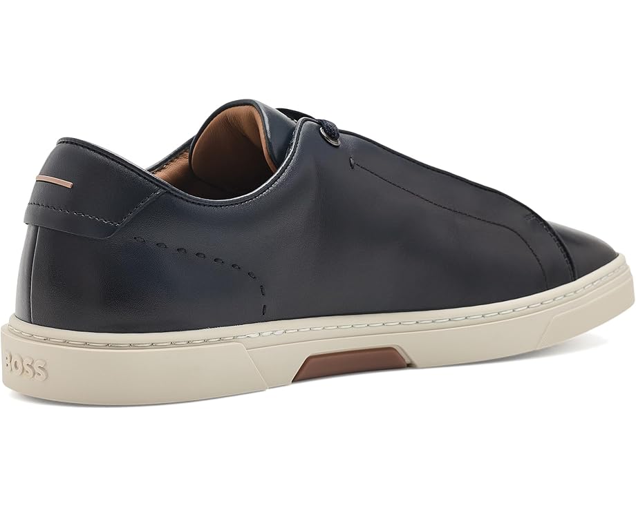 Кеды BOSS Gary Leather Sneakers кожаные с темно-синим верхом
