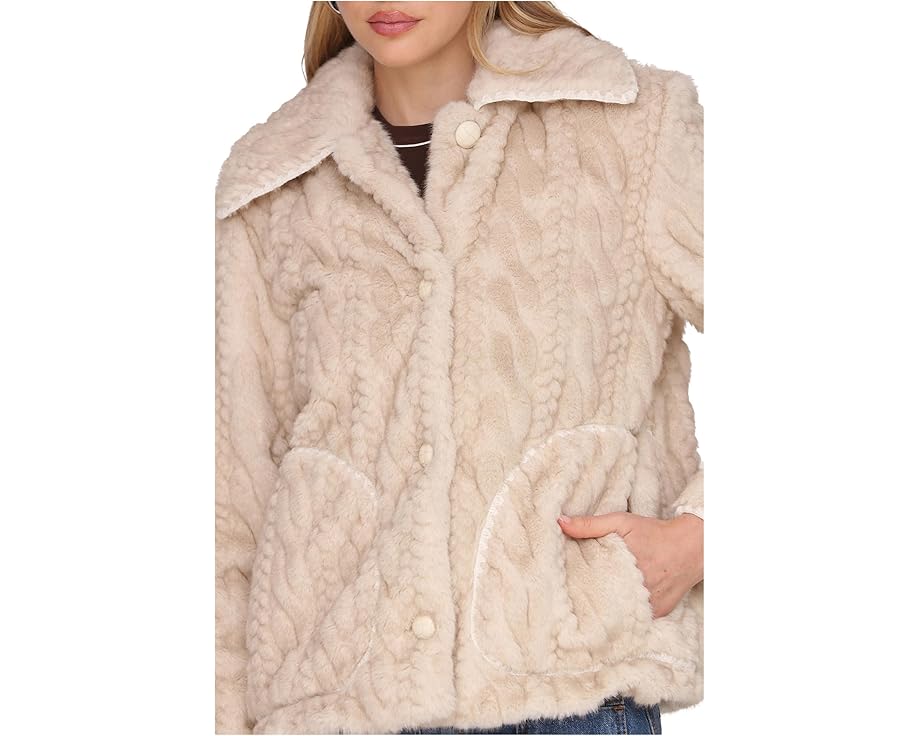 Avec Les Filles куртка High Pile Fleece из искусственного меха бежевого цвета