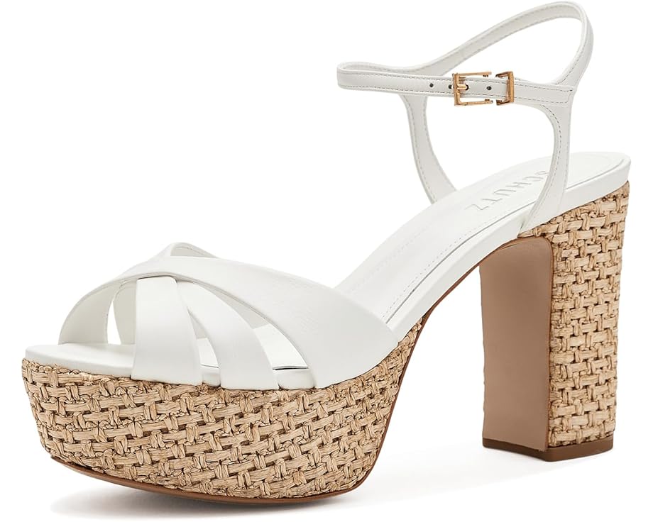 Сандалии Schutz Keefa Raffia с плетеным верхом и каблуком
