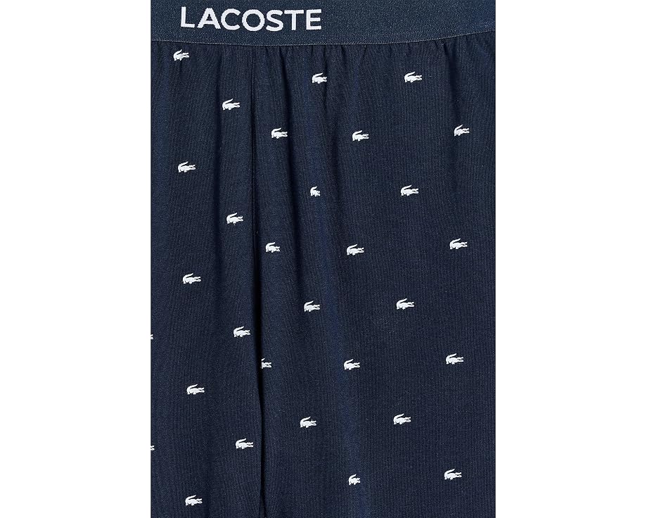 Пижамные брюки Lacoste из хлопка с принтом