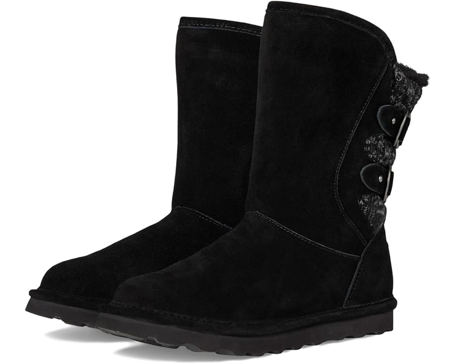 Зимние угги Bearpaw Jenni из замши с меховой отделкой и декоративной пряжкой