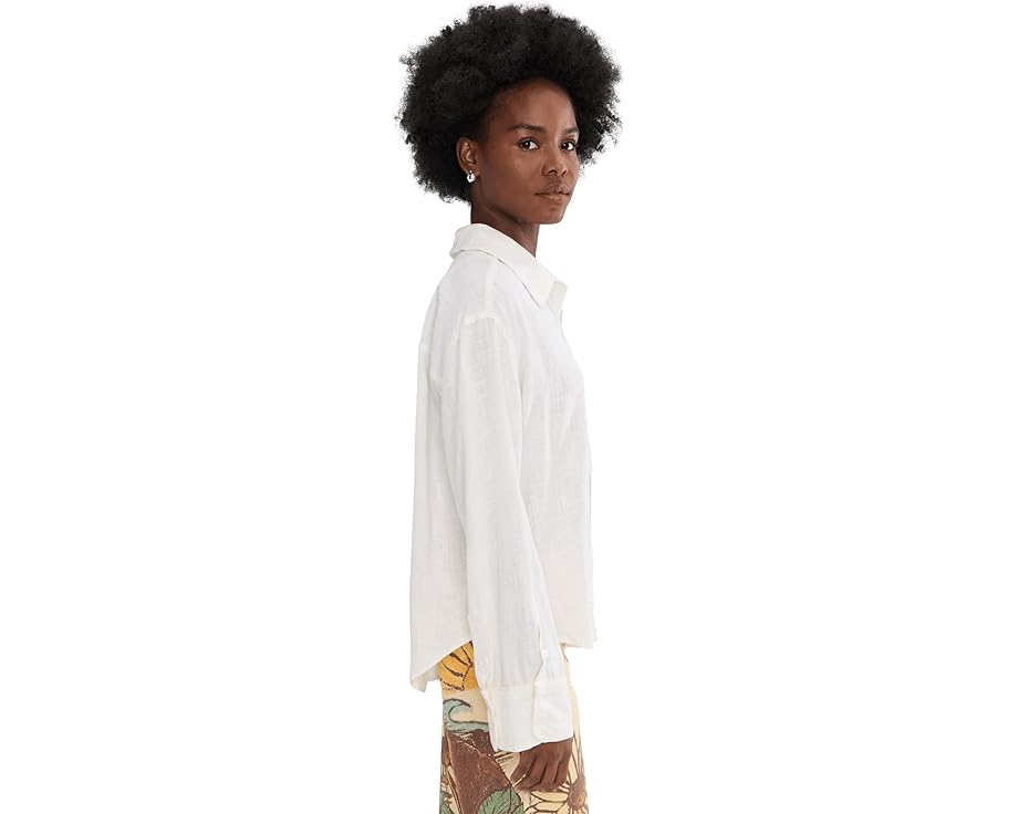 Блуза Linen Laurel Free People с корсетным силуэтом и вышивкой