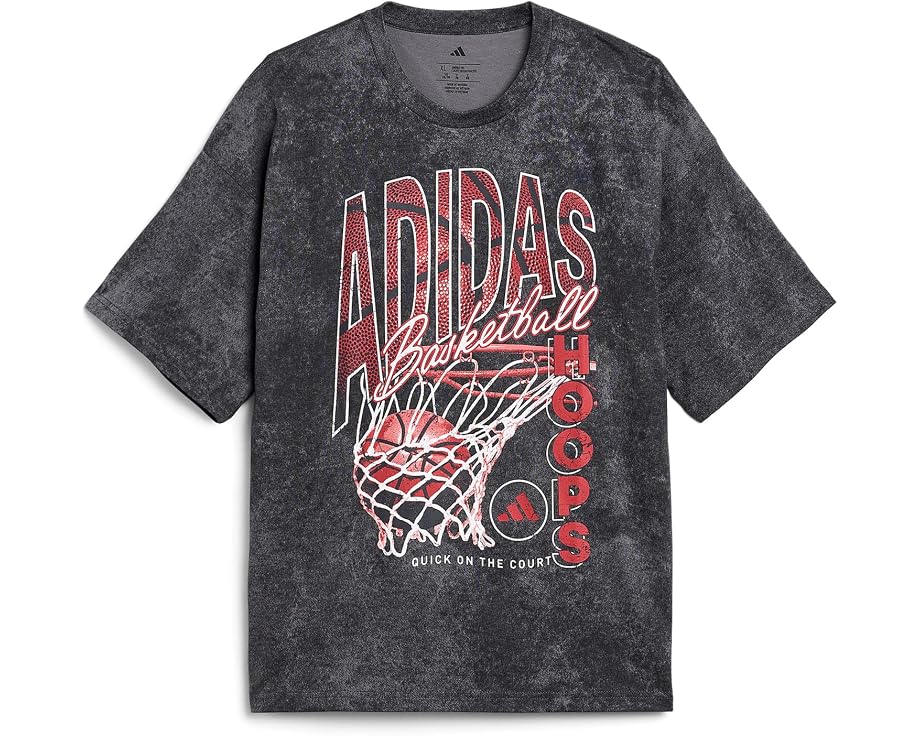 Футболка Adidas AOP Basketball Wash Tee для детей с баскетбольным принтом