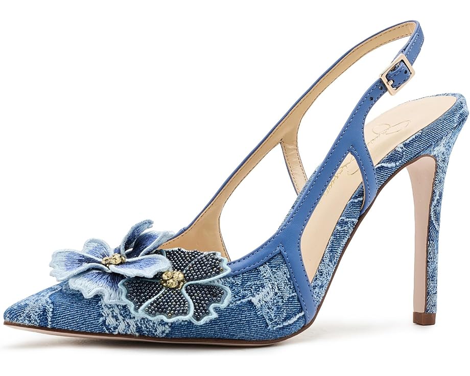Туфли Pilitia на высоком каблуке с джинсовым цветочным рисунком от Jessica Simpson