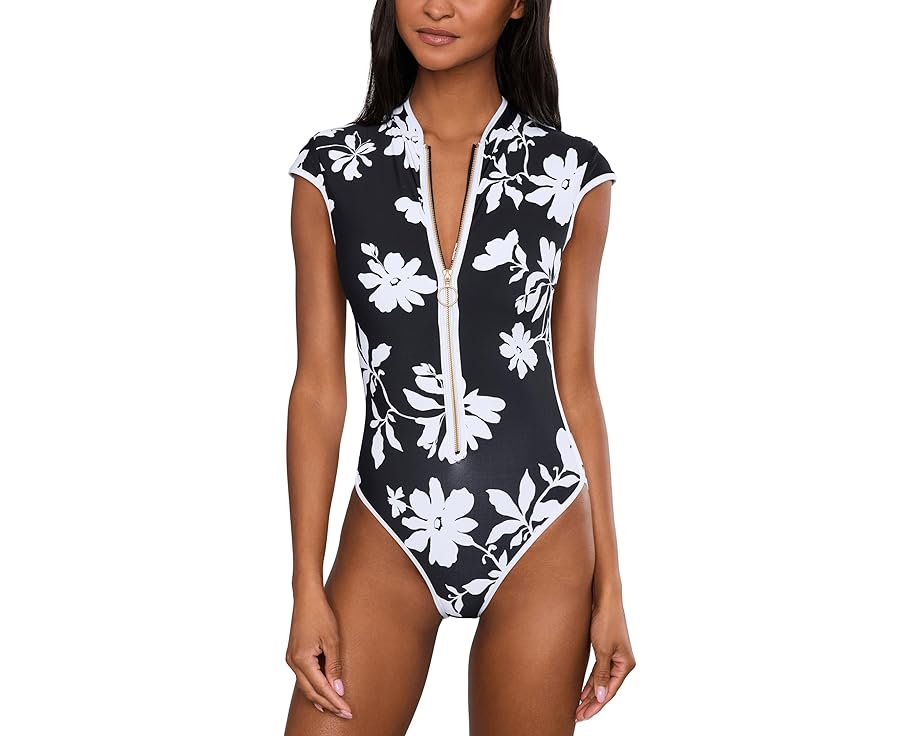 Купальник Seafolly Mayflower с рукавом летучая мышь и застежкой-молнией