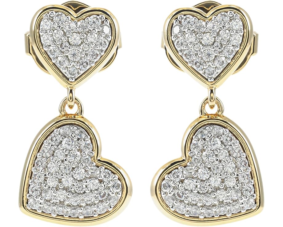 Серьги-пусеты Kate Spade New York Heart Pave Drop с кубическим цирконием