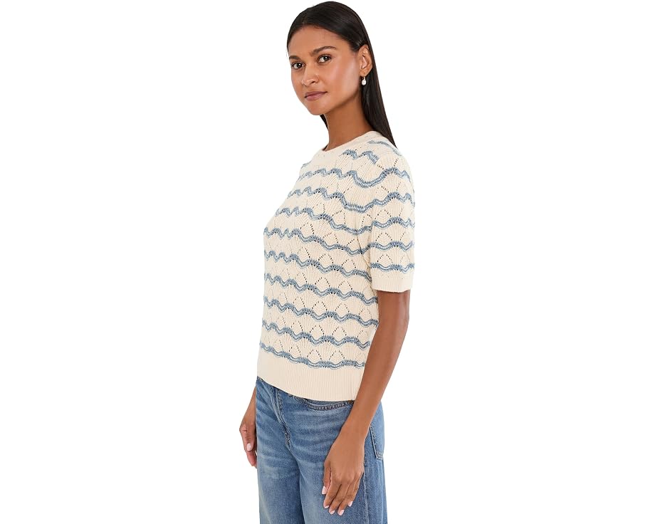 Джемпер Lilla P Short Sleeve Multistitch Pullover Sweater с коротким рукавом