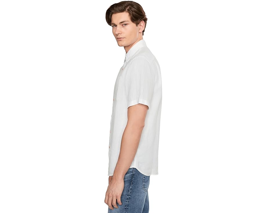 Рубашка Faherty Short Sleeve Palma Linen Shirt из 100% льна с накладным карманом