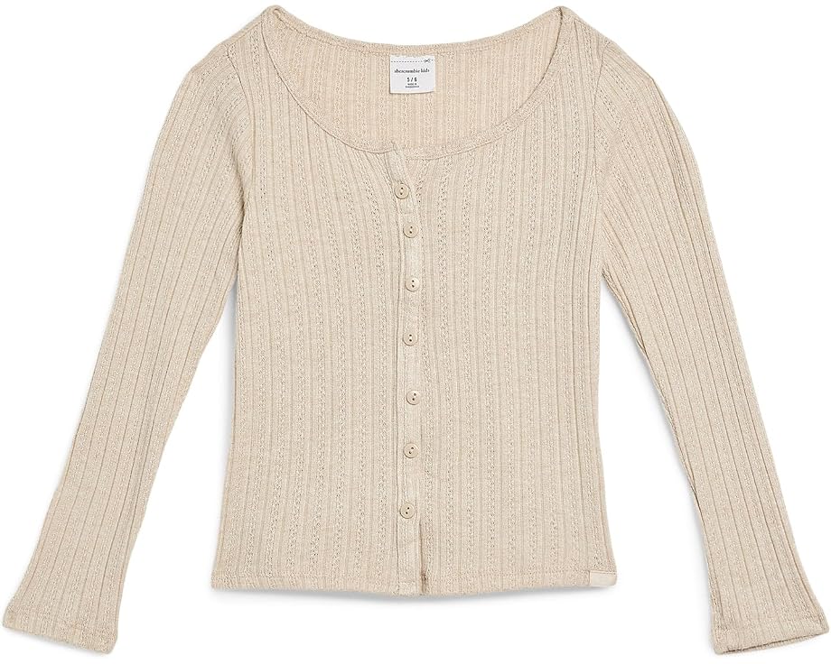 Long Sleeve Button Front Tee (Little Kid/Big Kid)