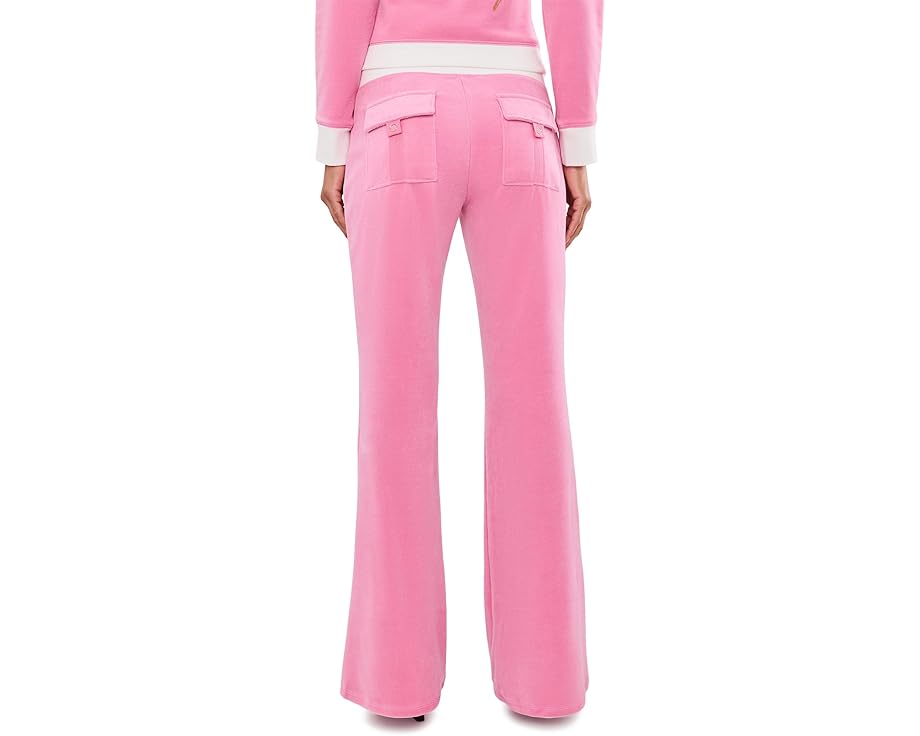Штаны Juicy Couture Heritage из велюра с заниженной талией и карманами