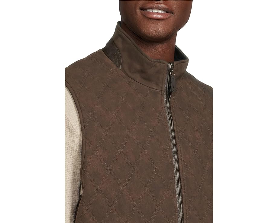 Johnston & Murphy жилет Upton Reversible с двумя сторонами: стеганая искусственная кожа и трикотаж