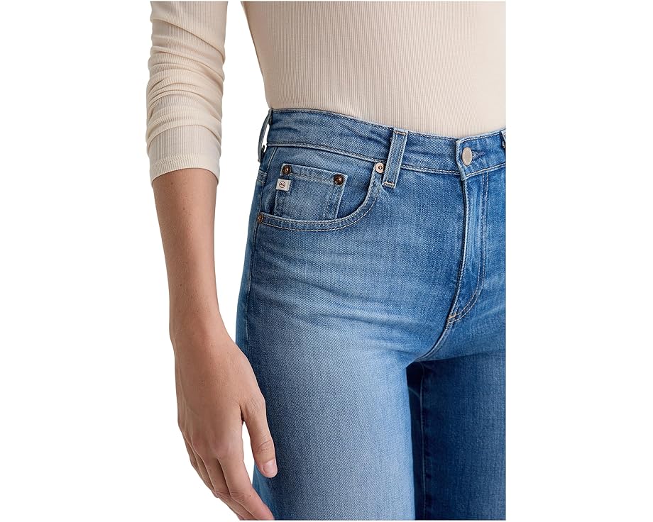 Джинсы AG Jeans Saige Mid Rise Wide Leg Crop укороченные с расклешенным низом