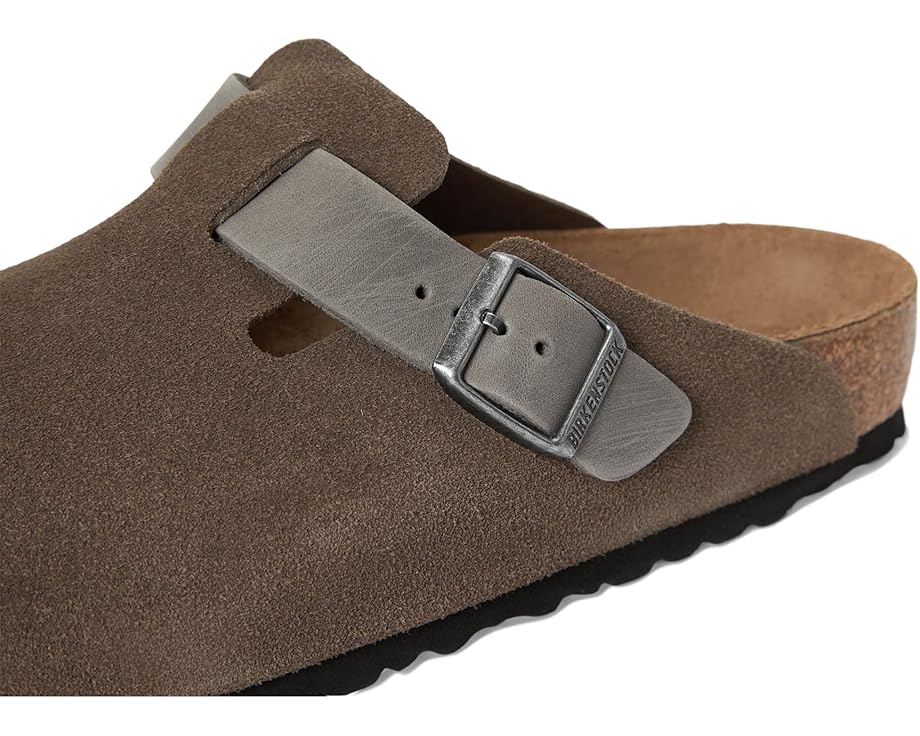Клоги Birkenstock Boston из замши и промасленной кожи с пробковой стелькой