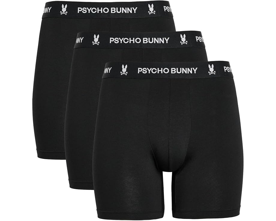 3 штуки боксерских трусов Psycho Bunny черные