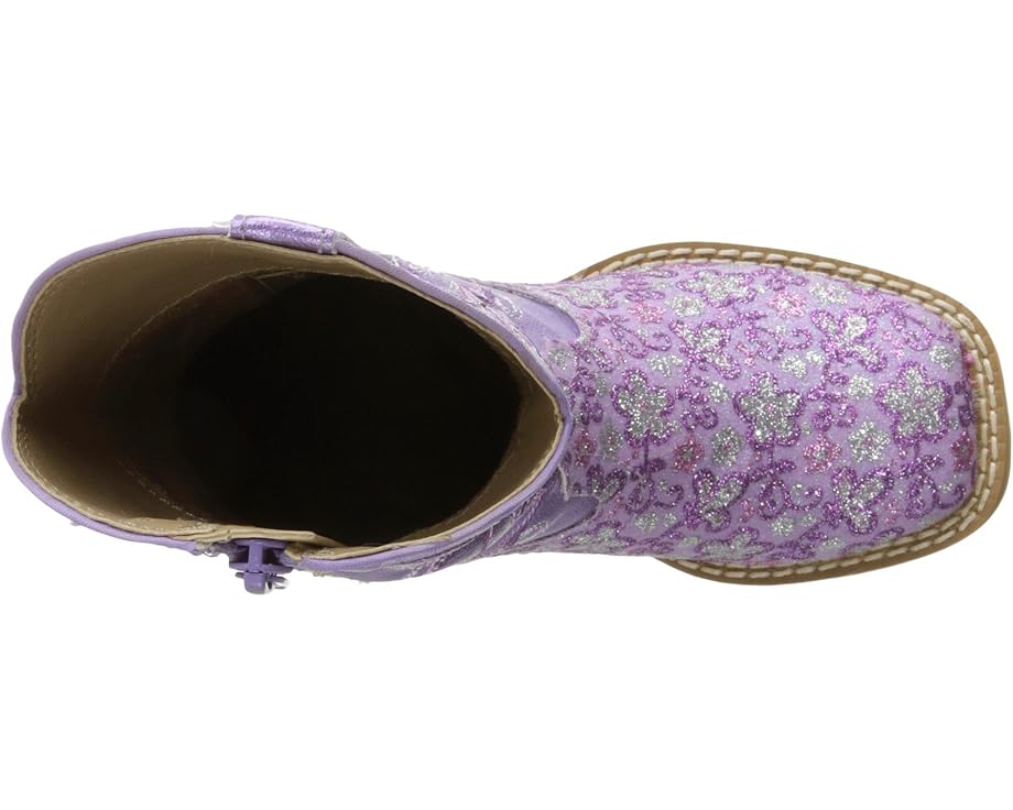 Детские ботинки Roper Lavender с квадратным носком и блестящим цветочным узором