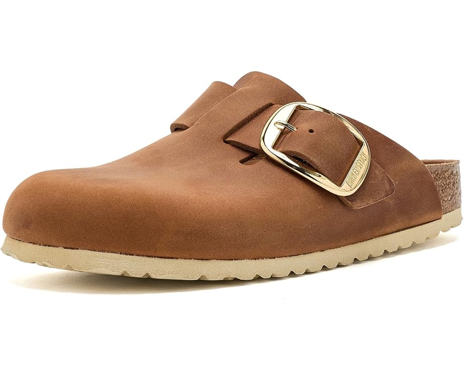 Клоги Birkenstock Boston Big Buckle из гладкой кожи с анатомической стелькой
