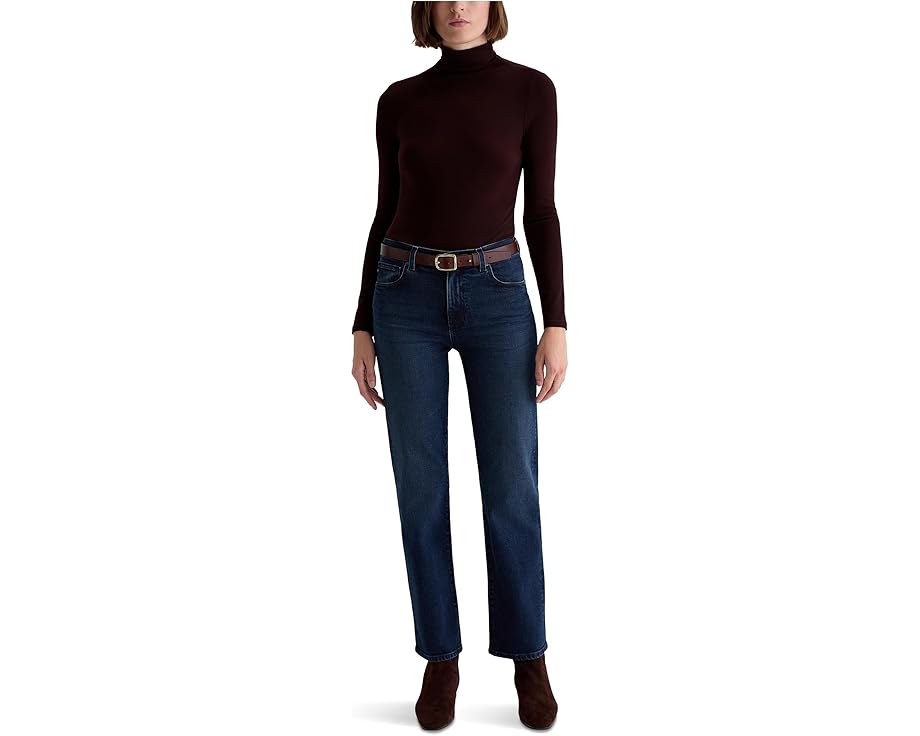 Прямые джинсы AG Jeans Brinley со средней посадкой в цвете Midnight Sun