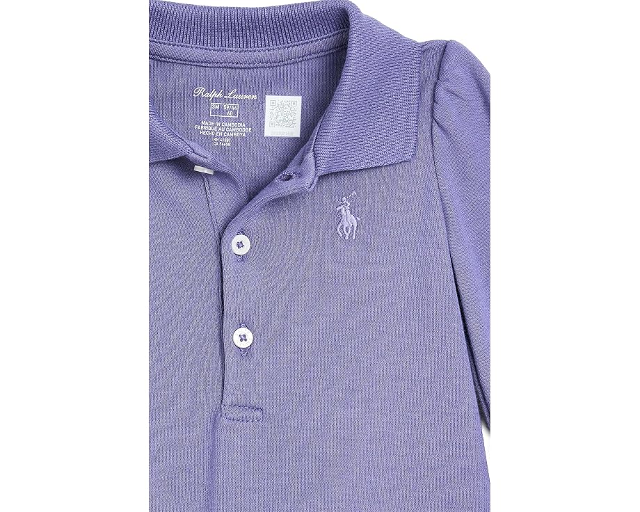 Polo Ralph Lauren платье поло из мягкого хлопка с воланами и трусики для малышек