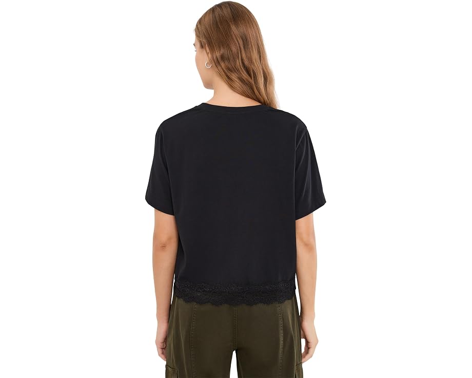 Lainey Lace Trim Shorts Sleeve Tee