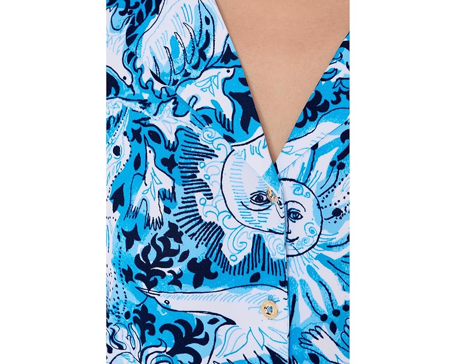 Пижамная блуза Lilly Pulitzer Valaine с воротником и пуговицами
