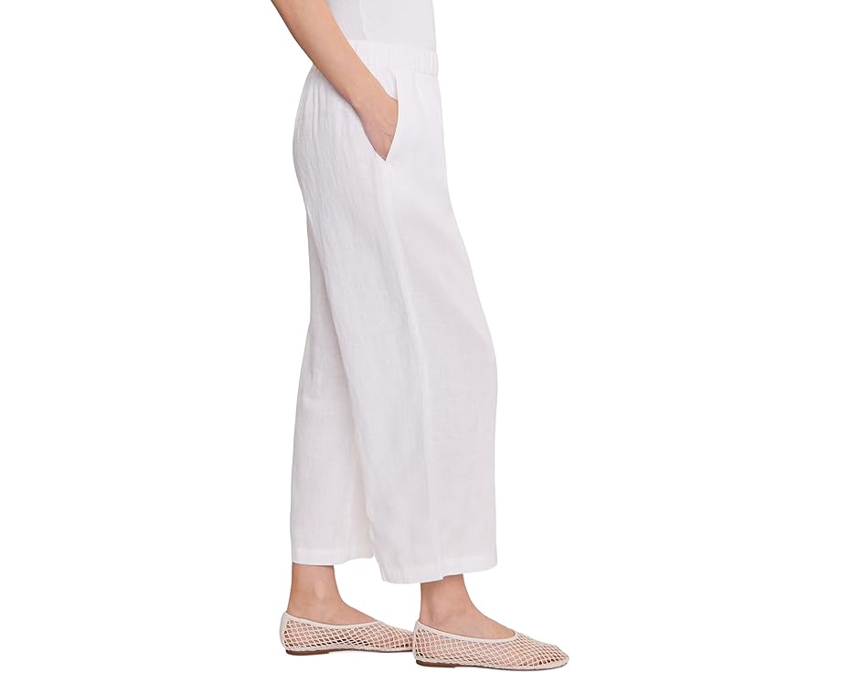 Широкие органические льняные брюки на щиколотке Eileen Fisher