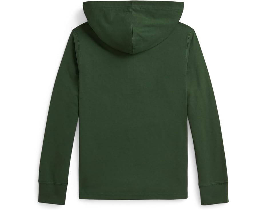 Регби футболка Polo Ralph Lauren Kids с капюшоном и клетчатой отделкой для детей постарше