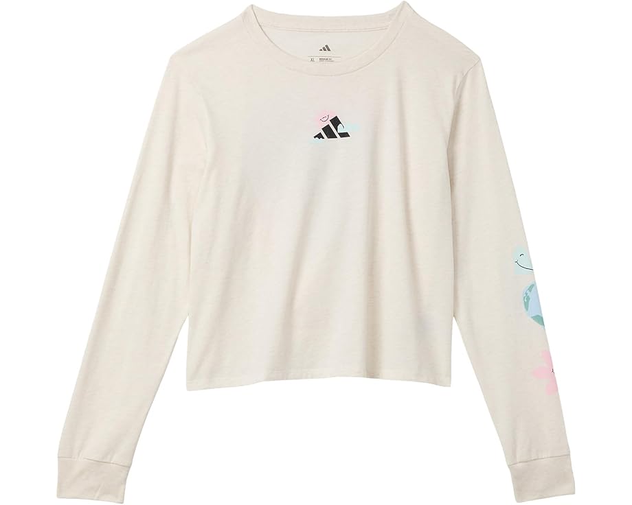 Футболка adidas Kids Regular Fit Heather с длинным рукавом и принтом