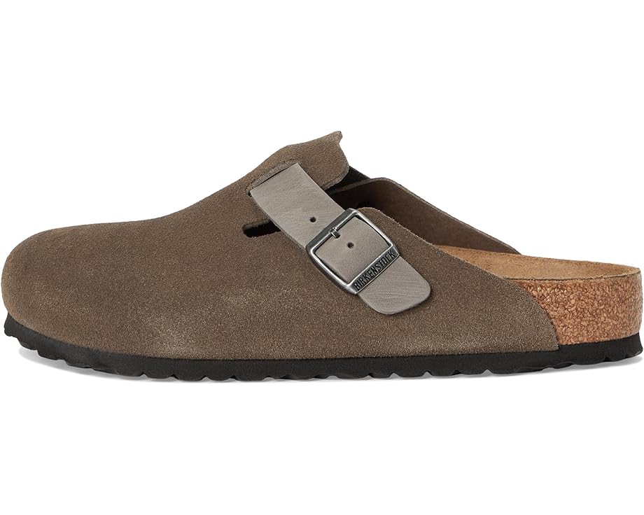 Клоги Birkenstock Boston из замши и промасленной кожи с пробковой стелькой