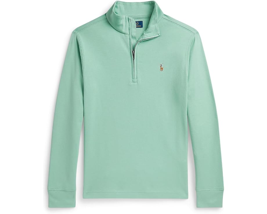 Полузип Polo Ralph Lauren Kids худи из интерлока с вышитым пони на груди