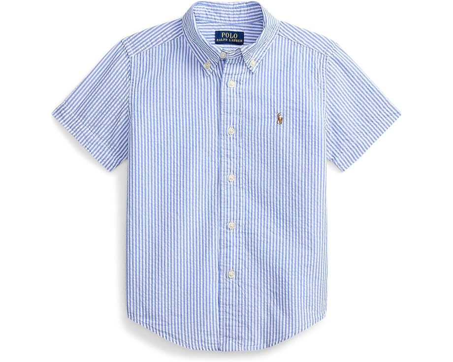 Polo Ralph Lauren Kids Полосатая рубашка из хлопкового пике для малышей и детей