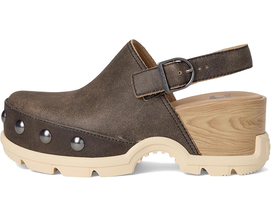Клоги SOREL Roam'n Clog Rvt из натуральной кожи с платформой и заклепками