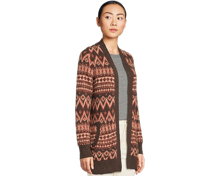 Кардиган L.L.Bean Cotton Ragg Sweaters Open Cardigan Fair Isle с рисунком и приталенным кроем