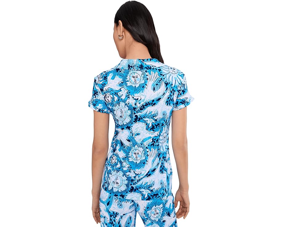 Пижамная блуза Lilly Pulitzer Valaine с воротником и пуговицами