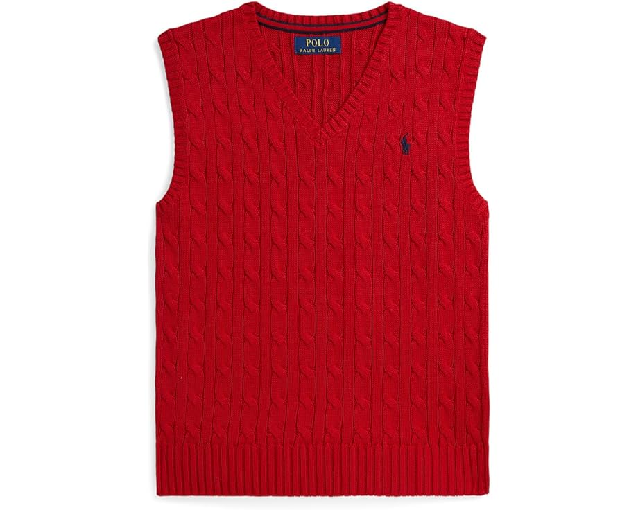 Жилет свитер с косой из хлопка Polo Ralph Lauren Kids для детей