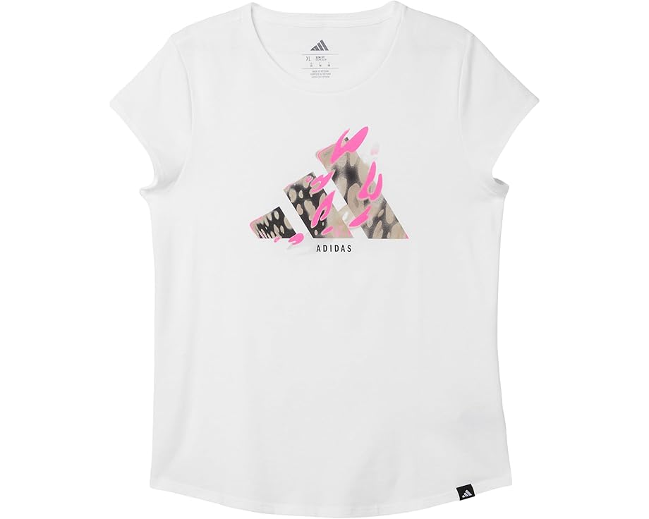 Футболка adidas Kids Essential Heather с принтом и удлиненным подолом