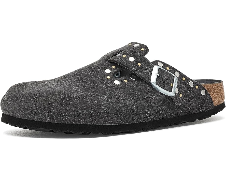 Кломпы Birkenstock Boston с заклепками из замши