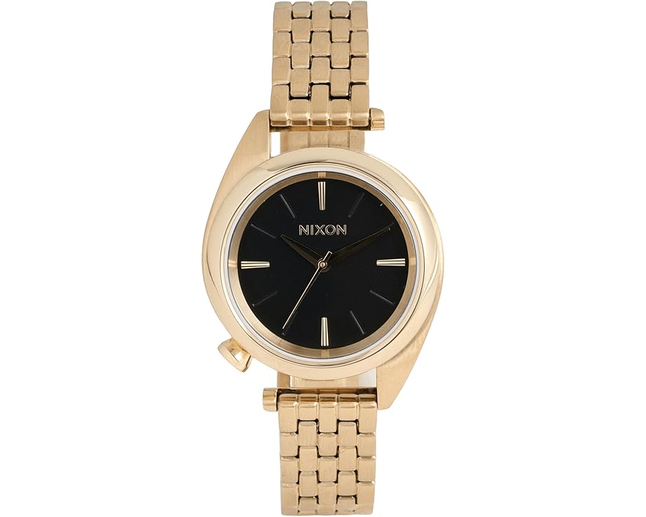 Nixon Eddy часы с позолоченным корпусом и черным циферблатом