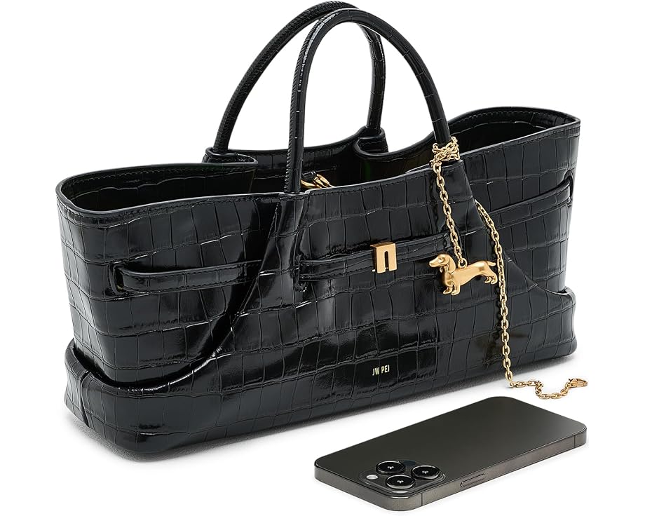 Maeve Dachshund Metal Charm Tote Bag