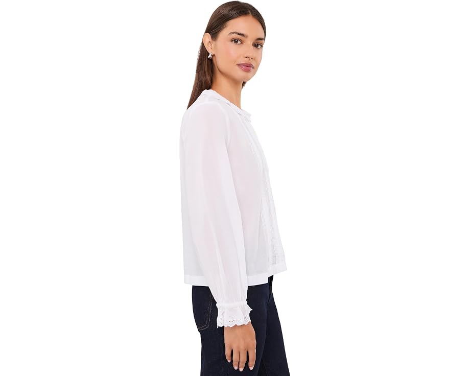 Madewell Ruffled Pintuck Top с высоким воротом