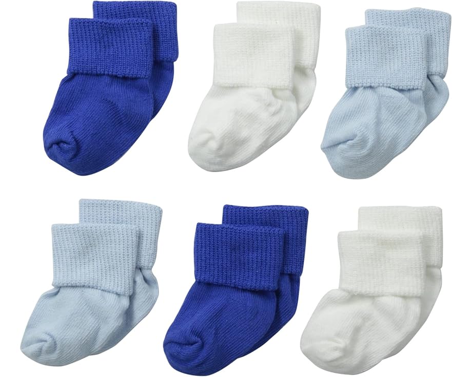 Baby Boys' Newborn Turn Cuff Bootie 6 Pair Pack