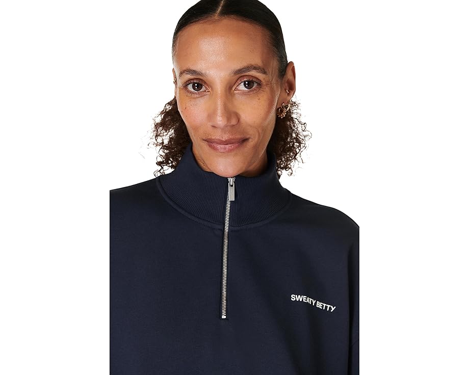 Sweaty Betty Полузипованный кроп-свитшот Revive из хлопка