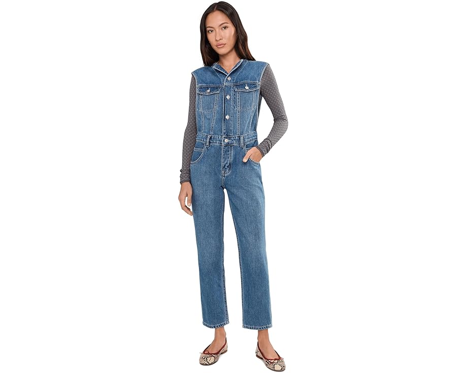 Комбинезон Free People All You Need Denim Covera из денима без рукавов