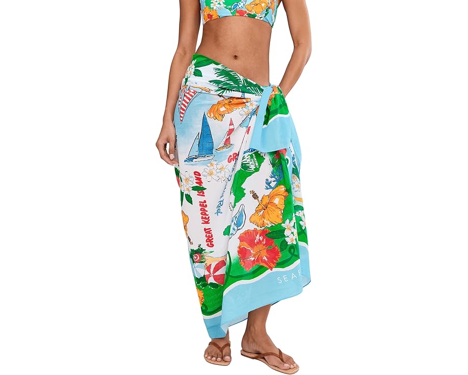 Саронг Seafolly Viva Vacation из хлопка для многообразного ношения