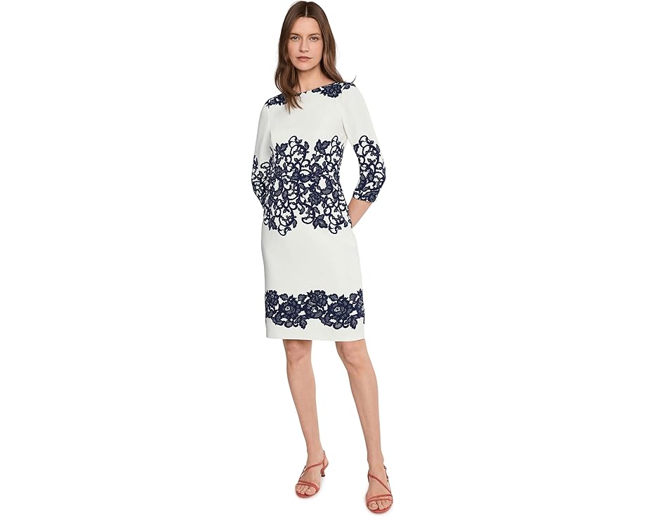 Короткое платье с вышивкой в виде цветочного кружева Adrianna Papell