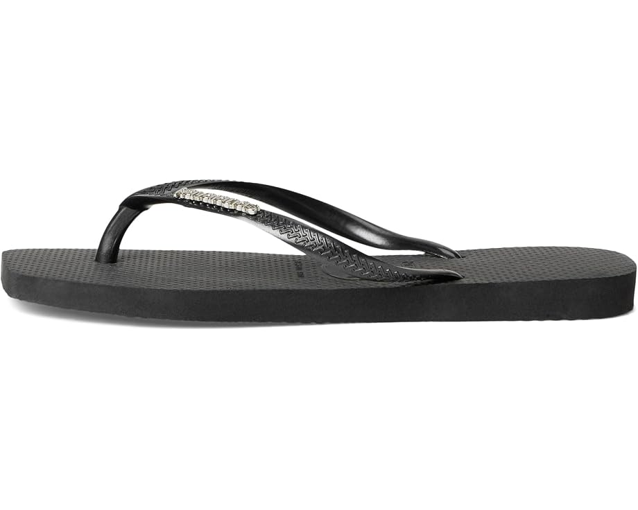 Havaianas шлепанцы Slim Square Logo Metallic с квадратным носком и тонкими бретелями