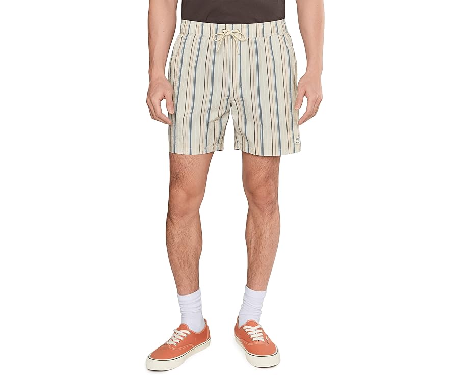 Шорты RVCA Exotica Seersucker Elastic 17 с эластичным поясом и карманом на пуговице
