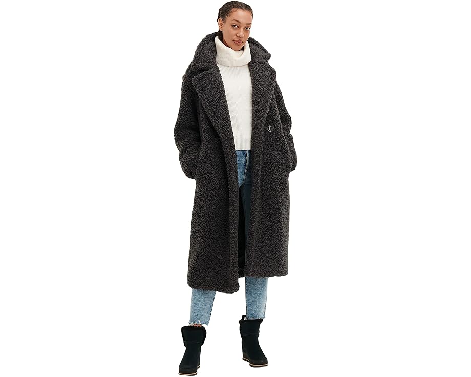 Длинное пальто Gertrude от UGG в стиле тедди на пуговицах