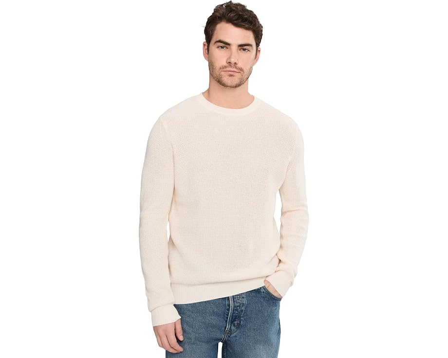 Свитер Faherty Sunwashed Crewneck из органического хлопка с вафельной вязкой