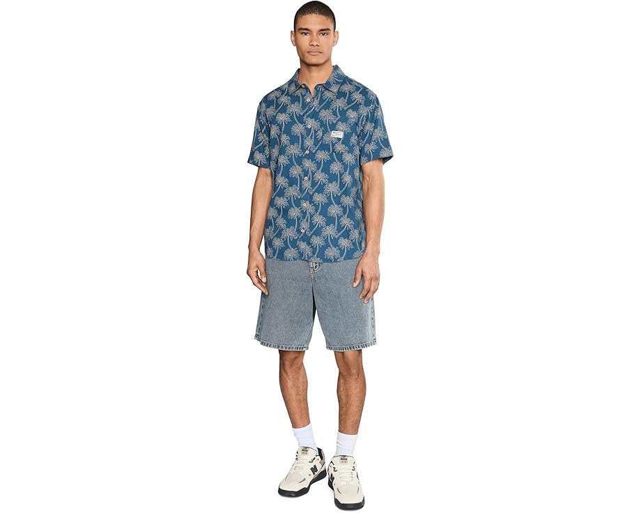 Рубашка RVCA Exotica SS из льна и вискозы с полосками